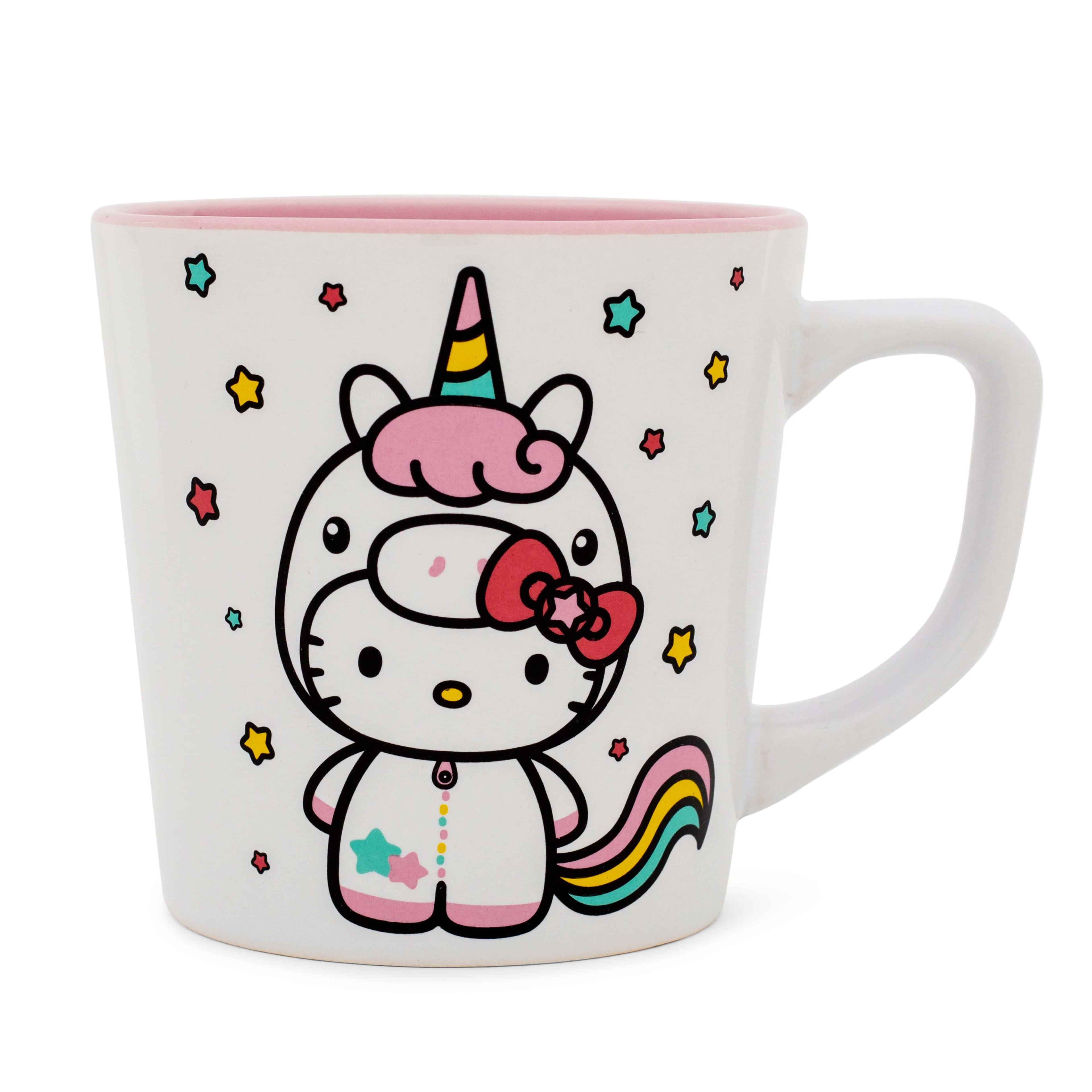 Silver Buffalo - Sanrio Hello Kitty Unicorn Ceramic Latte Mug | Holds 17 Ounces - Pink