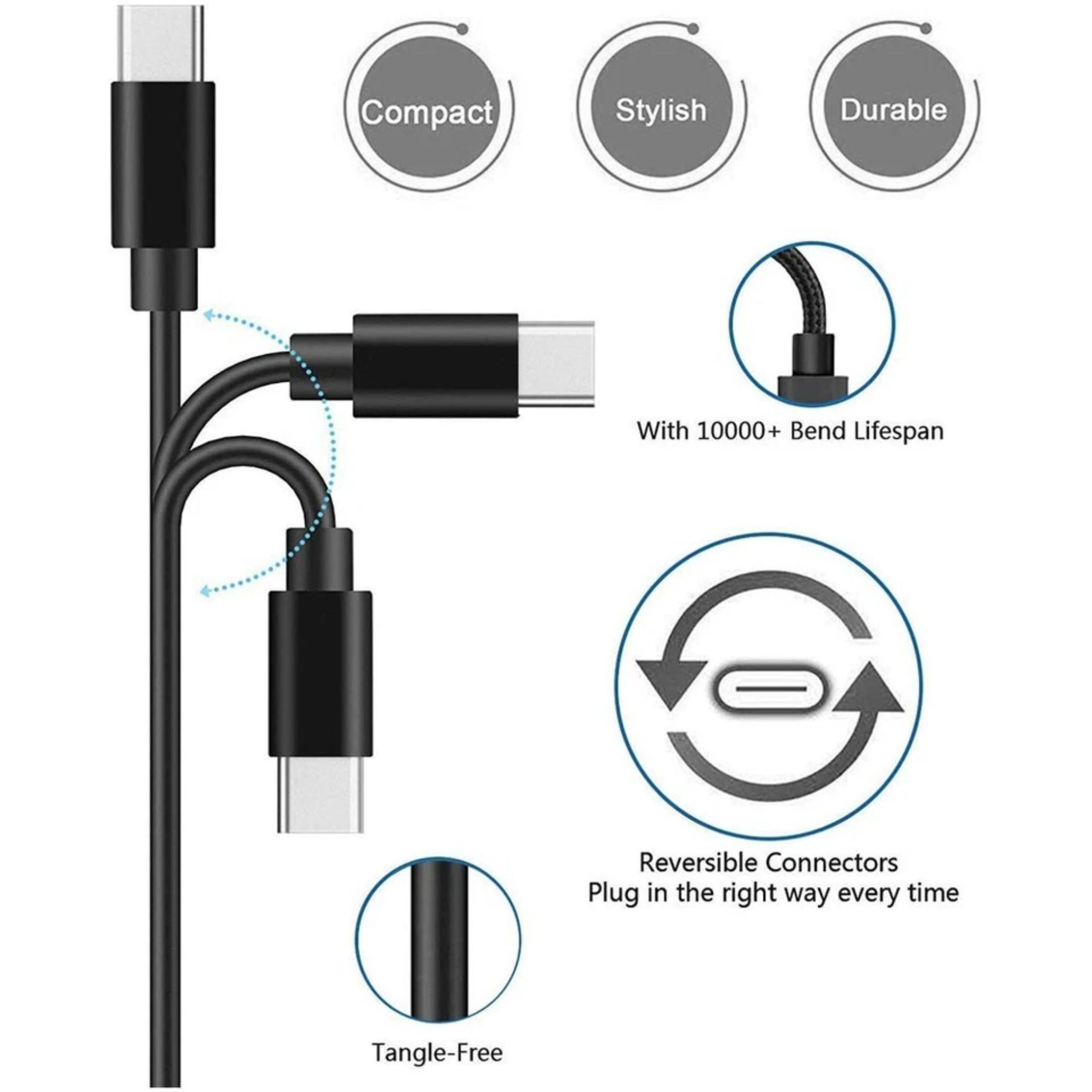 Compact Stylish Durable With 10000+ Bend Lifespan Reversible Connectors Plug in the right way every time Tangle-Free