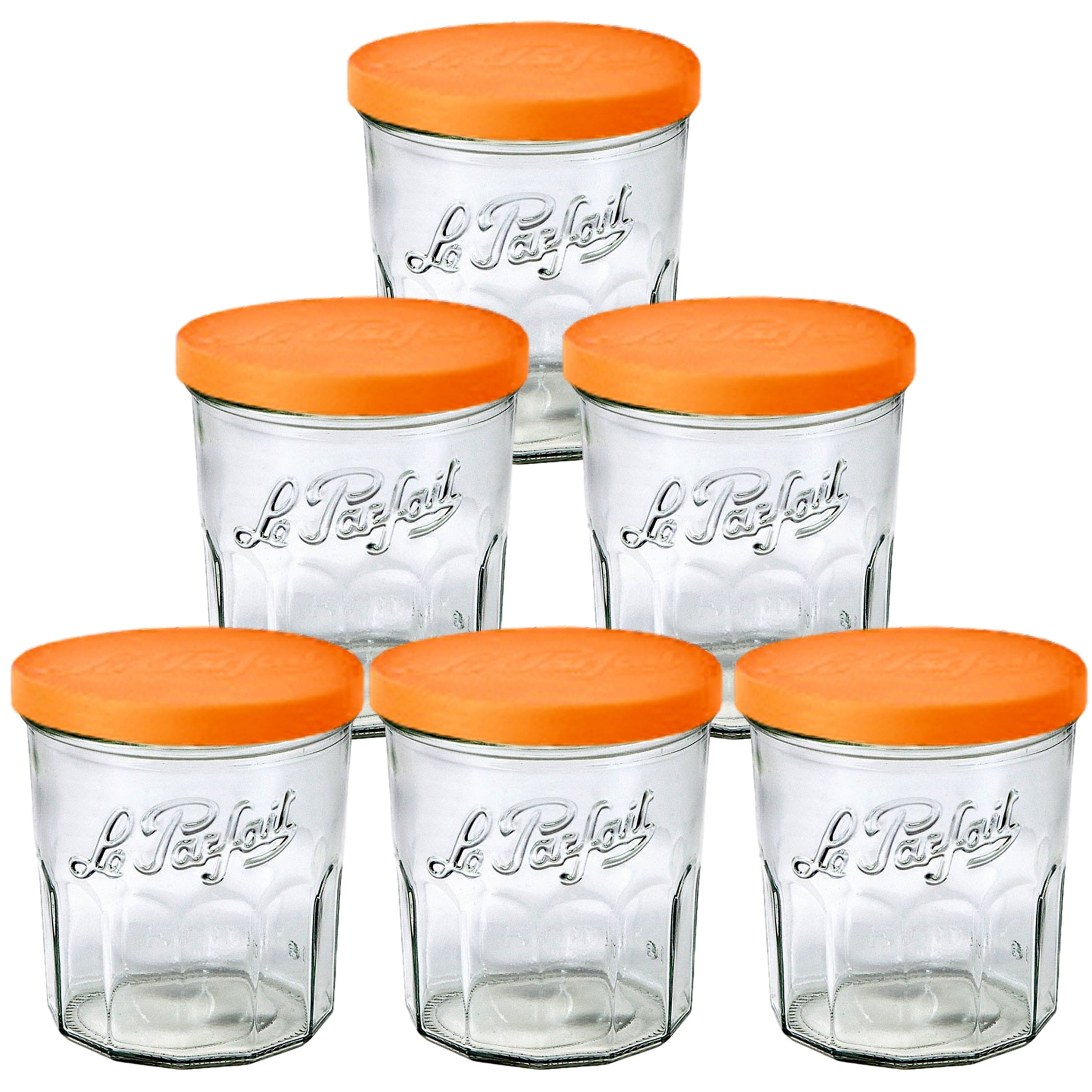 Le Parfait - Jam Pot - 324ml Faceted French Working Glass w/Snap Cover, 11oz (Pack of 6)