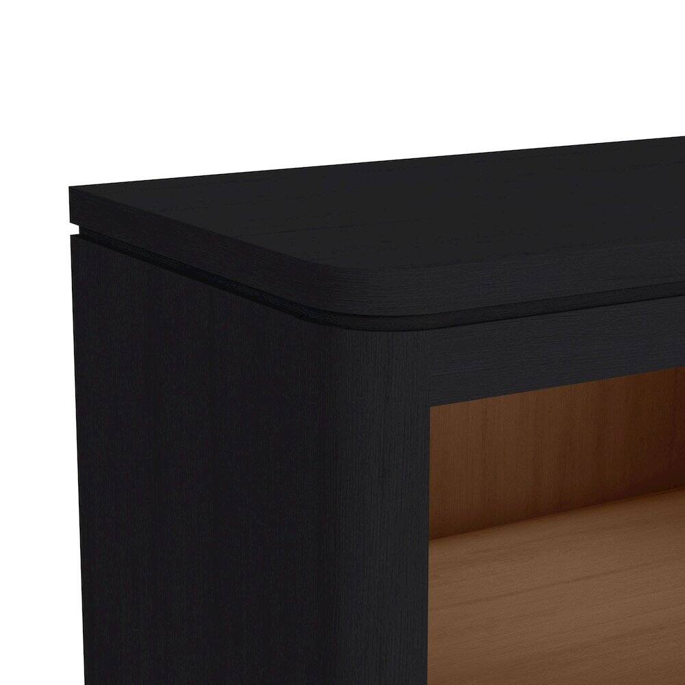 Alt View 1. Picket House Furnishings - Camelot Nightstand with USB and LED in Black - Black.