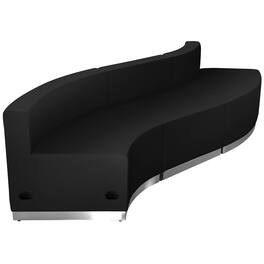 Emma + Oliver - Faux Leather Modular Reception Seating Configuration, 3 Pieces - Black