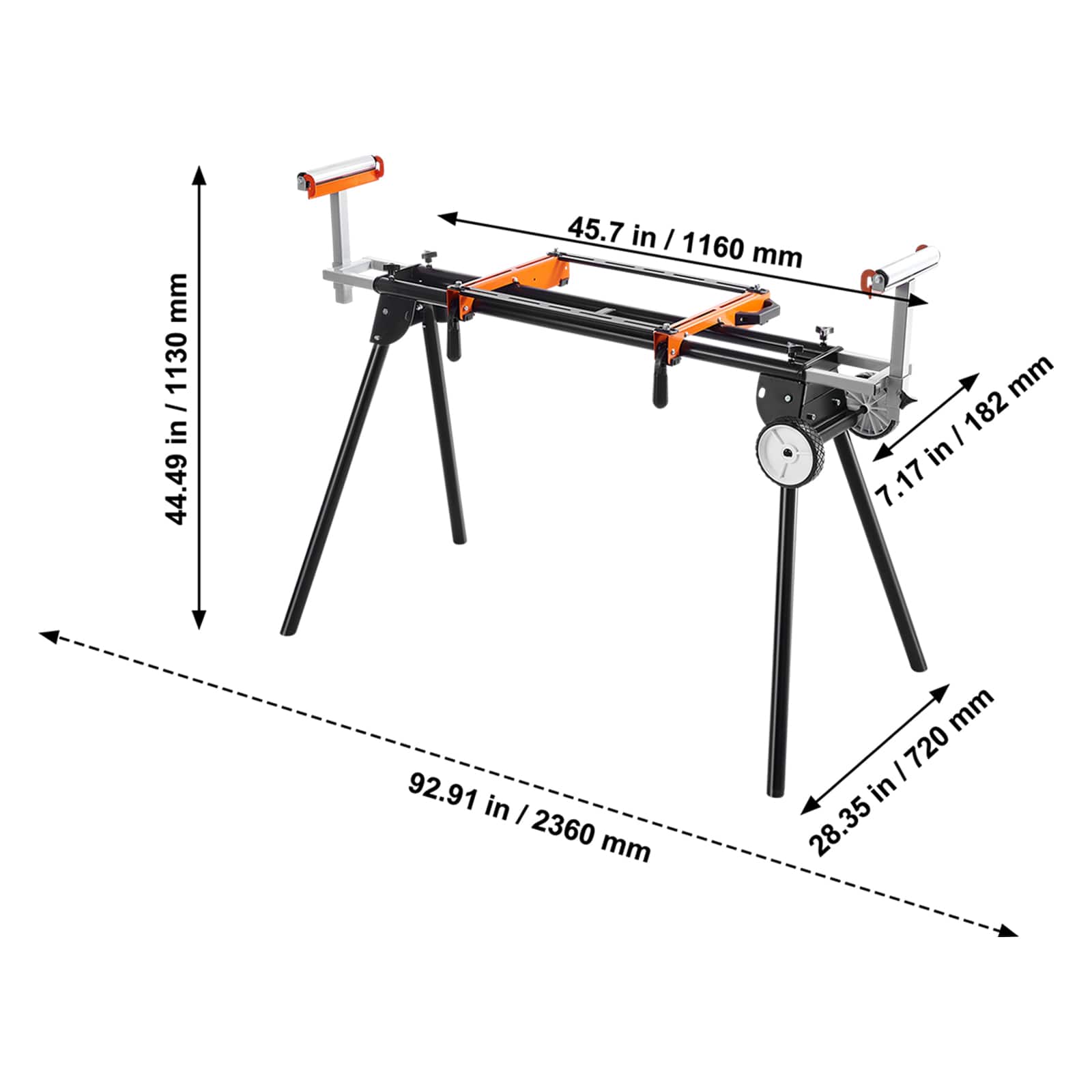 VEVOR Miter Saw Stand, 550lbs Load Capacity Steel Collapsible Stand for Miter  Saw with One piece Mounting Brackets Clamps Silver;Black;Orange 27200 -  Best Buy, image size:1600x1600