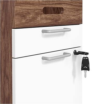 Alt View 4. Union & Scale - Essentials 2-Drawer Mobile Vertical File Cabinet, Letter/Legal, Lockable, 24.2"H x 15.5"W x 21"D - White/Espresso.