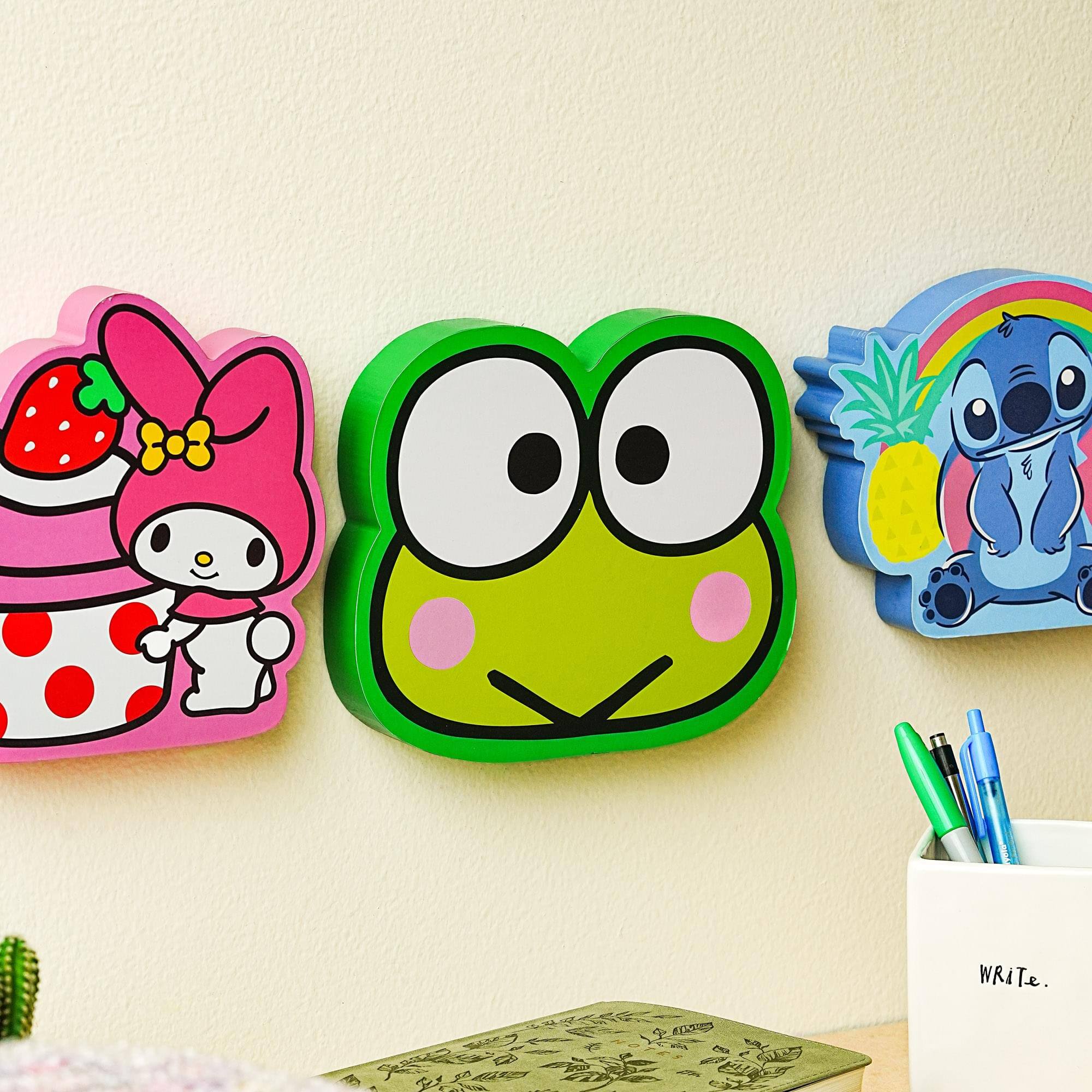 Alt View 5. Silver Buffalo - Sanrio Keroppi Die-Cut Wooden Wall Art Sign | 7 x 8 Inches - Green.