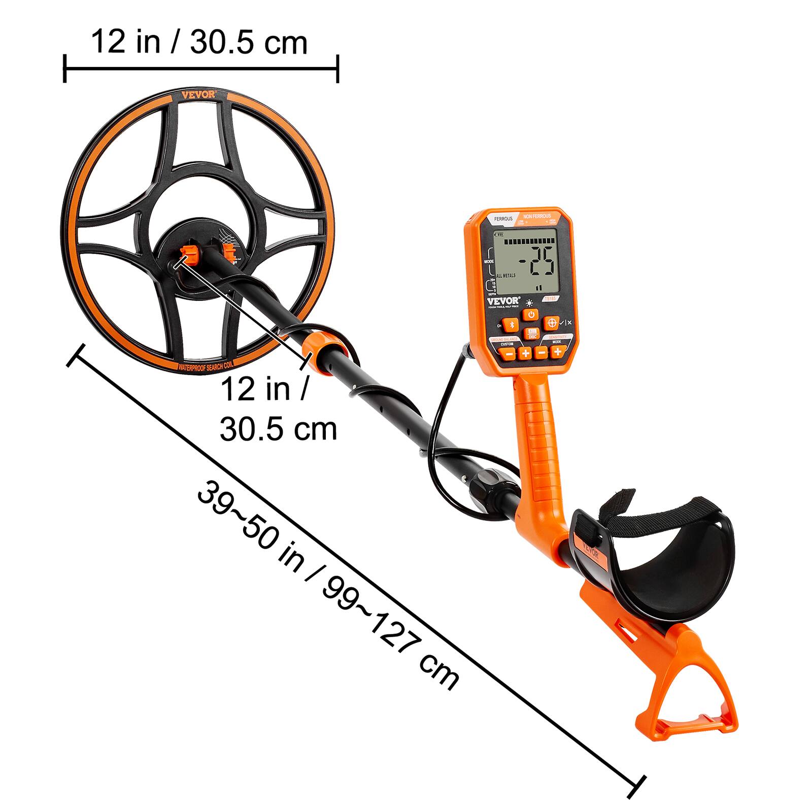 12 in / 30.5 cm

39~50 in / 99~127 cm

VEVOR

12 in / 30.5 cm