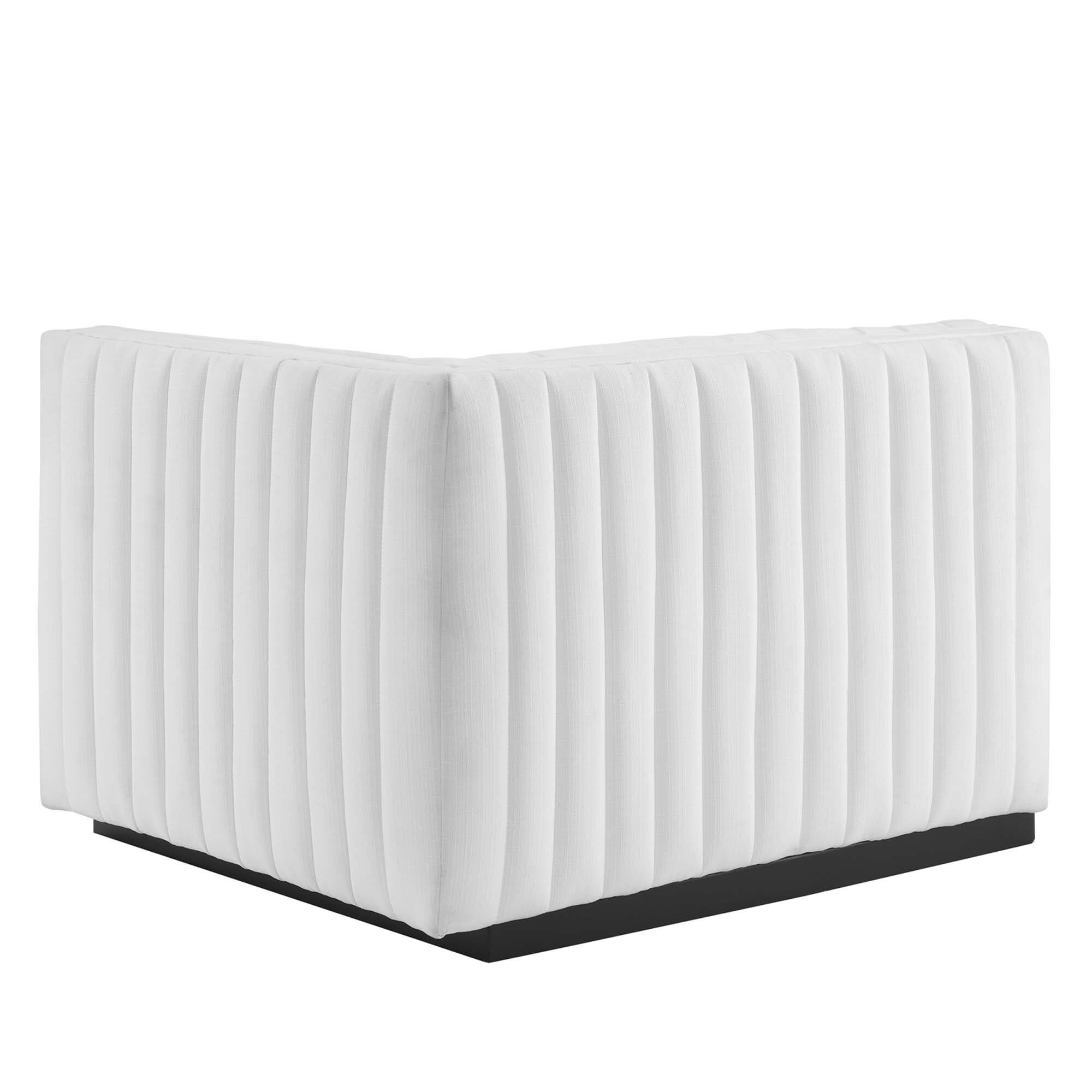 Back. Modway - Conjure Channel Tufted Upholstered Fabric Right-Arm Chair by Modway - Black White.