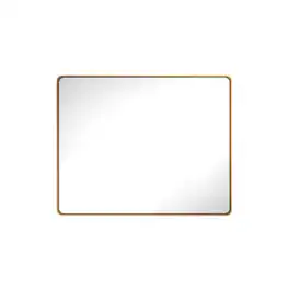 Boyel Living - 32-Inch x 40-Inch Rectangular Aluminum-Framed Bathroom Wall Mirror - Bronze