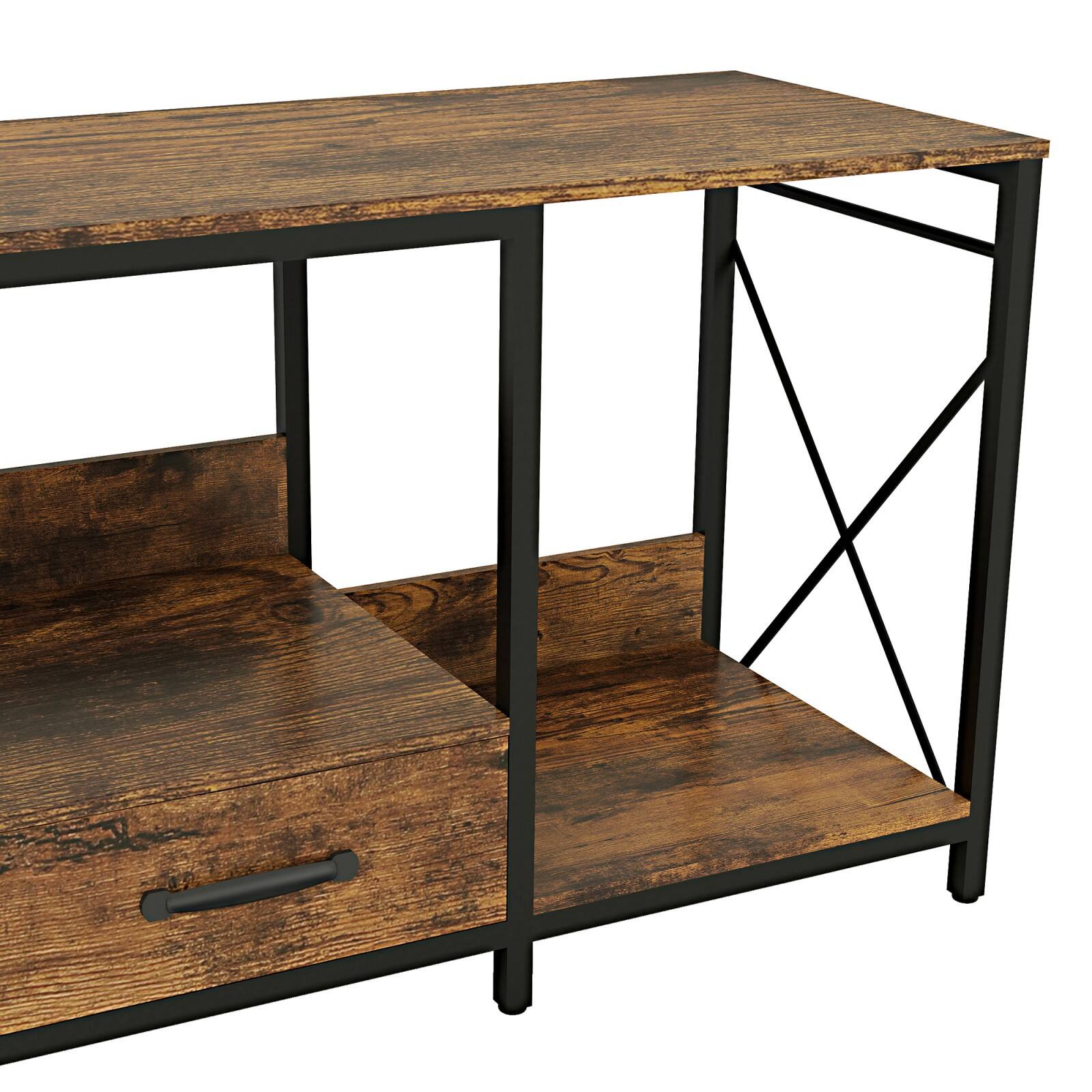 Alt View 9. Ecooso - TV Stand，LED Lights Power Outlets，Fabric Drawers for 65 70 75 Inches TV -Can also be used in multiple scenes - Light Brown Multi.