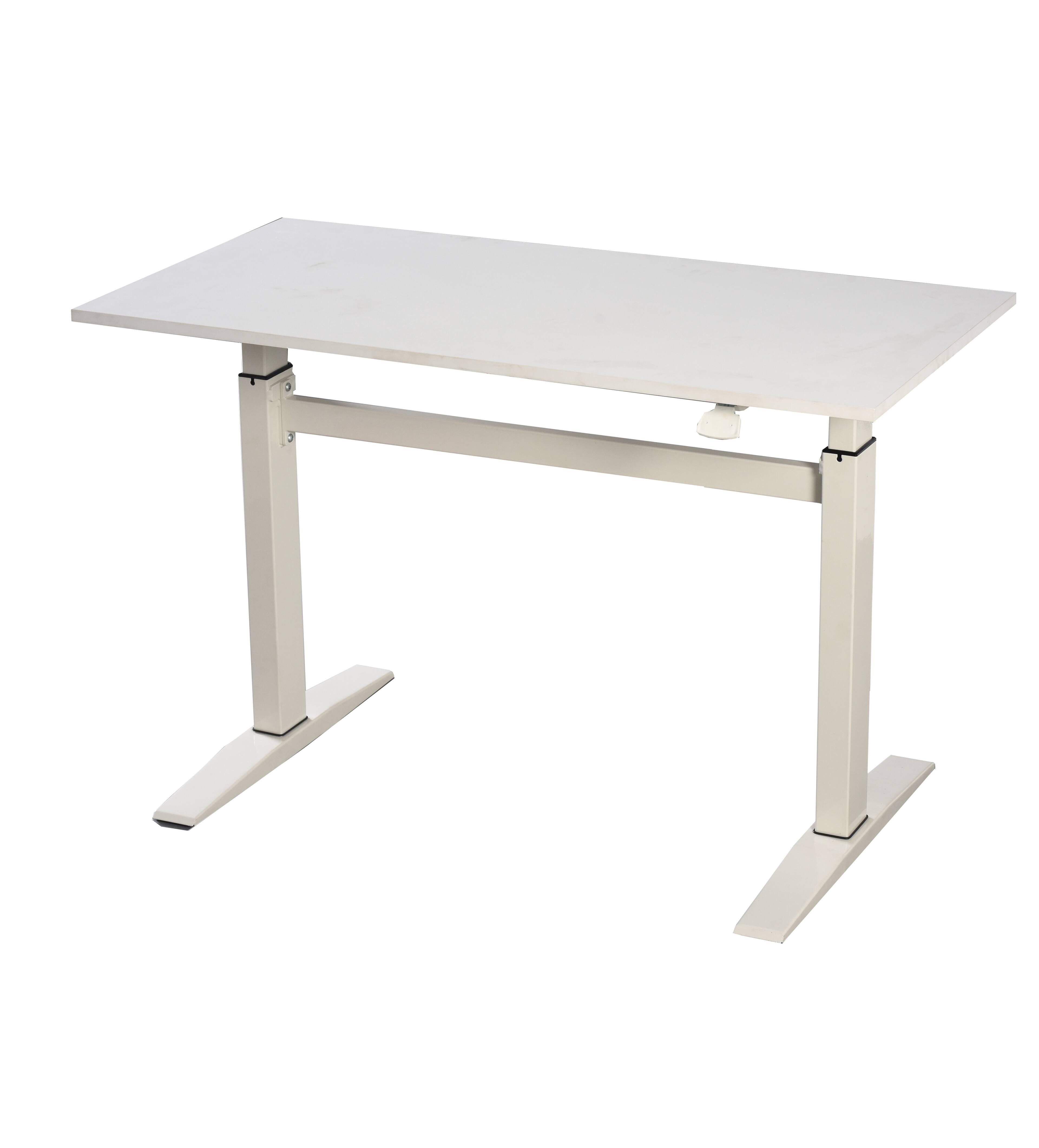 Back. APRILSOUL - 47in Tech Desk Standing and Adjustable Desk In White - White.
