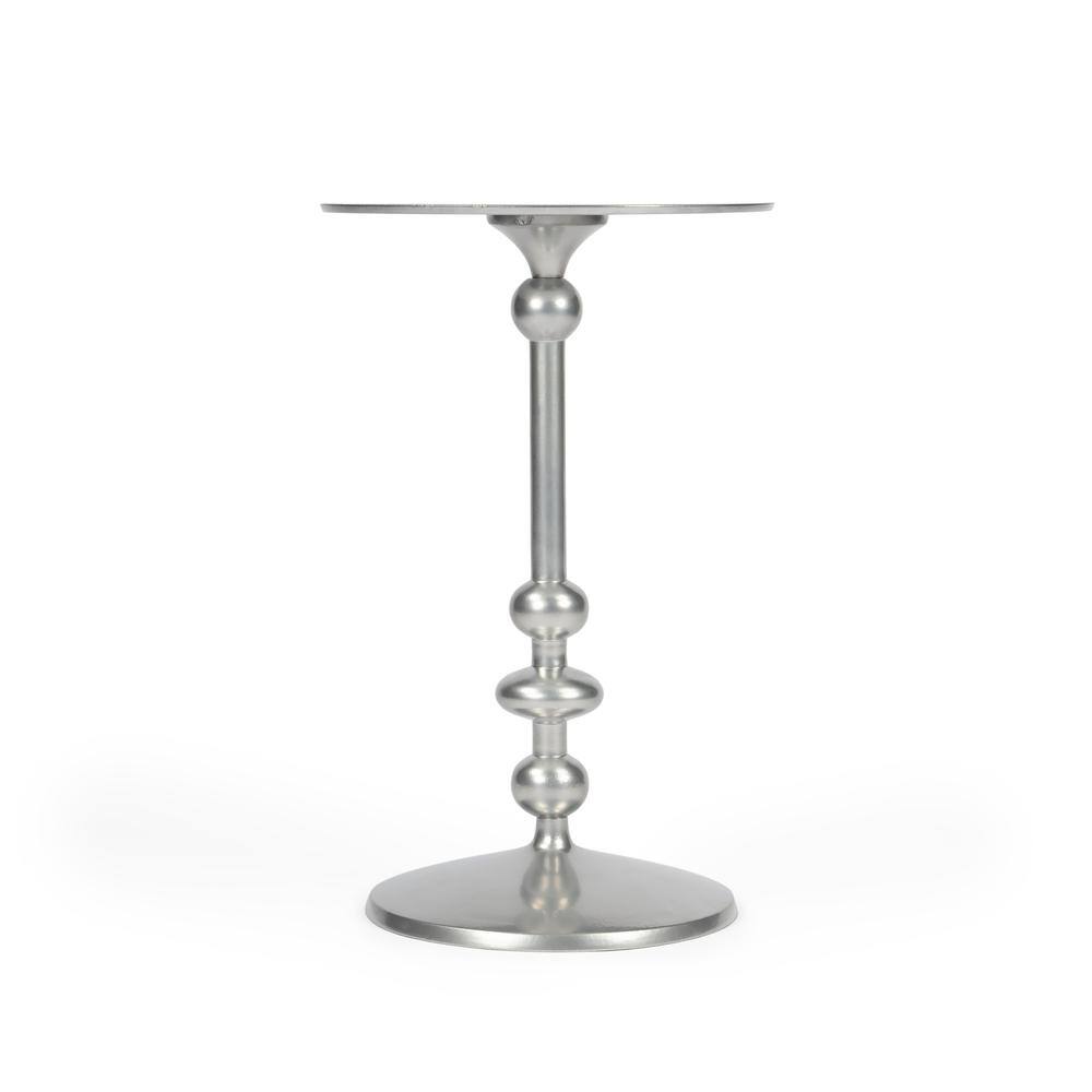 Alt View 1. Butler Specialty - Zora Iron Pedestal Side Table - Silver.