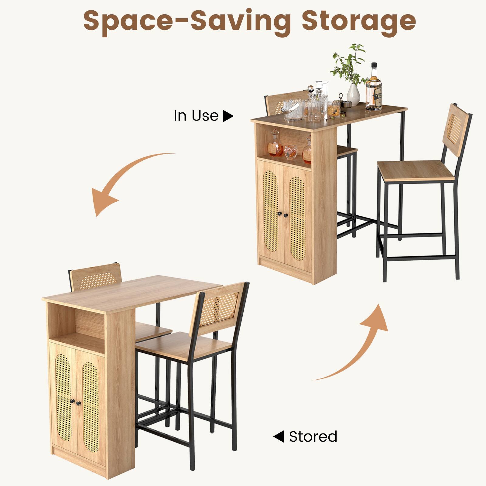 Space-Saving Storage

In Use

Stored