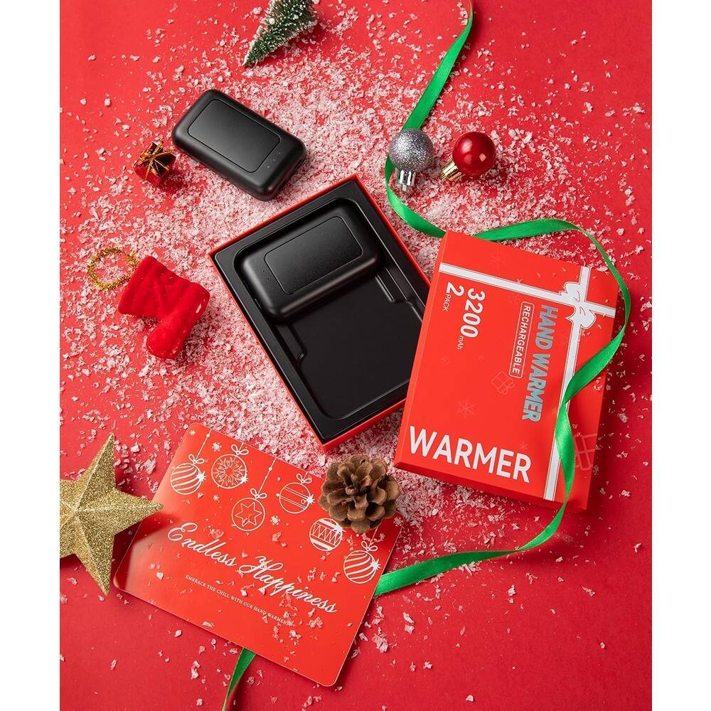 2 PACK 3200 RECHARGEABLE HAND WARMER  
Endless Happiness  
RECHARGEABLE HAND WARMER  
2 PACK 3200 mAh