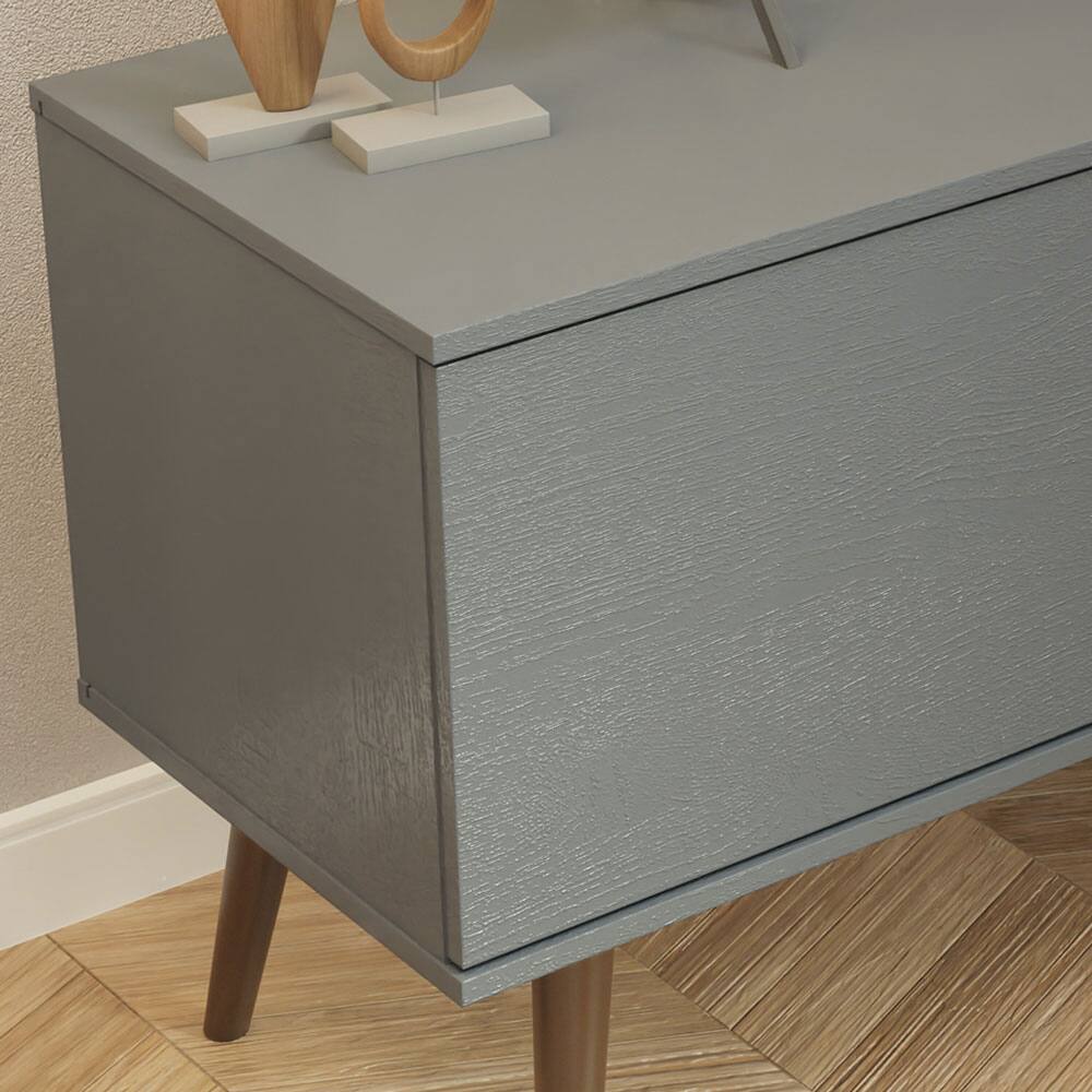 Alt View 1. Madesa - Madesa TV Stand with 2 Doors and 2 Open Shelves with Cable Management 53"L Media Storage - Gray - Gray.