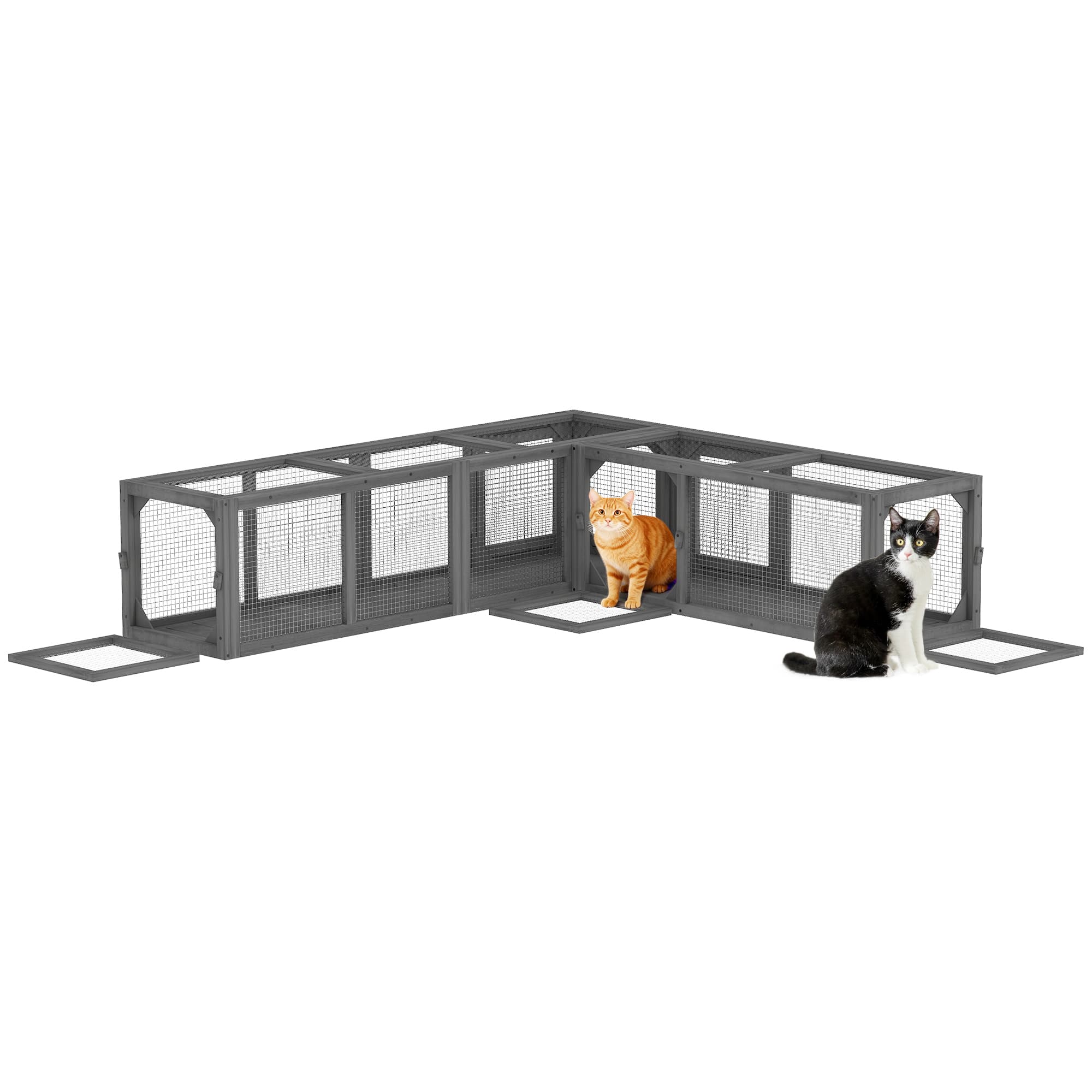"Pawhut - 98"" Cat Tunnel for Outdoor with Combinable Design, 8 Doors - Dark Gray" price history on PriceWatchPro