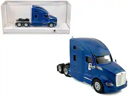 HO Logistics Replicas - Kenworth T680 Sleeper Cab 1/87 (HO) Plastic Model Car by HO Logistics - Blue Metallic