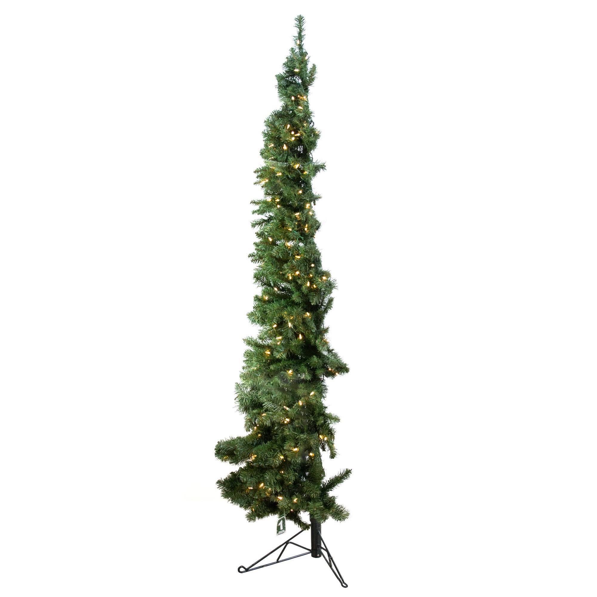 Alt View 3. Home Heritage - Home Heritage Corner 5 Foot 100 LED Pre-Lit Artificial Christmas Tree, Green - Green.