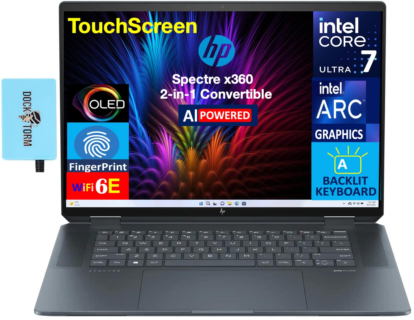 HP Spectre x360 2 in 1 Laptop 16.0 2.8K Display (Intel Ultra 7