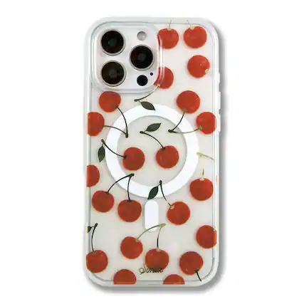 Front. Sonix - Sonix iPhone 16 Pro Max Case with MagSafe - Cherry On Top: Fruit Pattern TPU Cover - Cherry On Top.