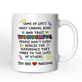 OrnamentallyYou - You Are Wonderful Mug, Heartful Message Gift - White