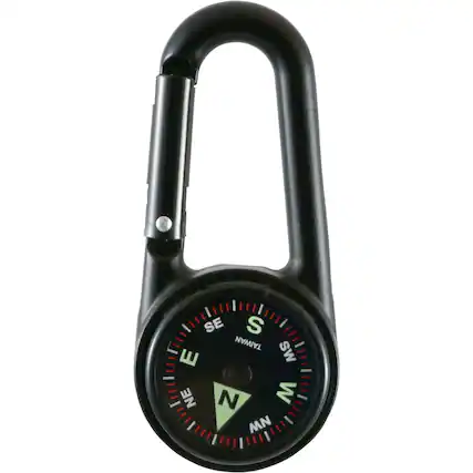 Front. Coghlan’s - Coghlan's Liquid Filled Compass with Built-In Carabiner - Black.