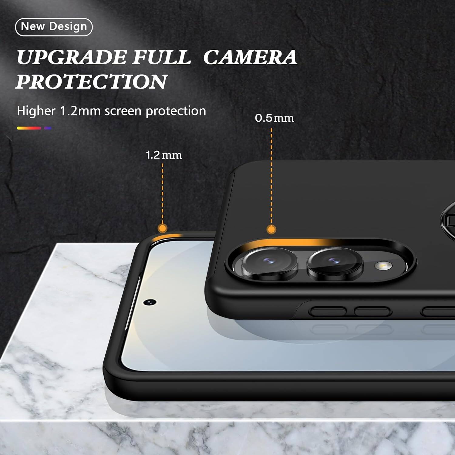 New Design  
UPGRADE FULL CAMERA PROTECTION  
Higher 1.2mm screen protection  
1.2mm  
0.5mm