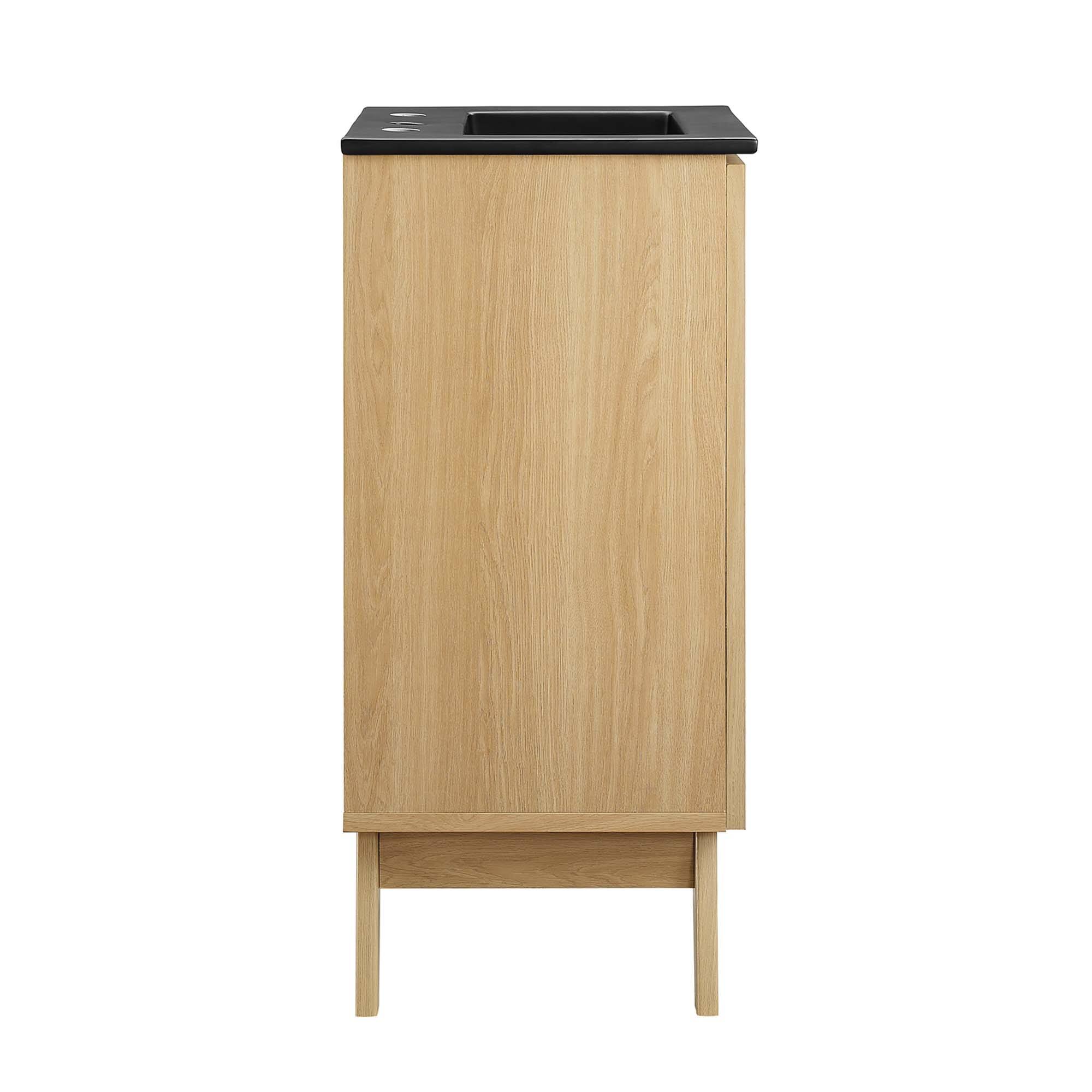 Alt View 4. Modway - Soma Bathroom Vanity with Black Basin Included by Modway - Oak Black.