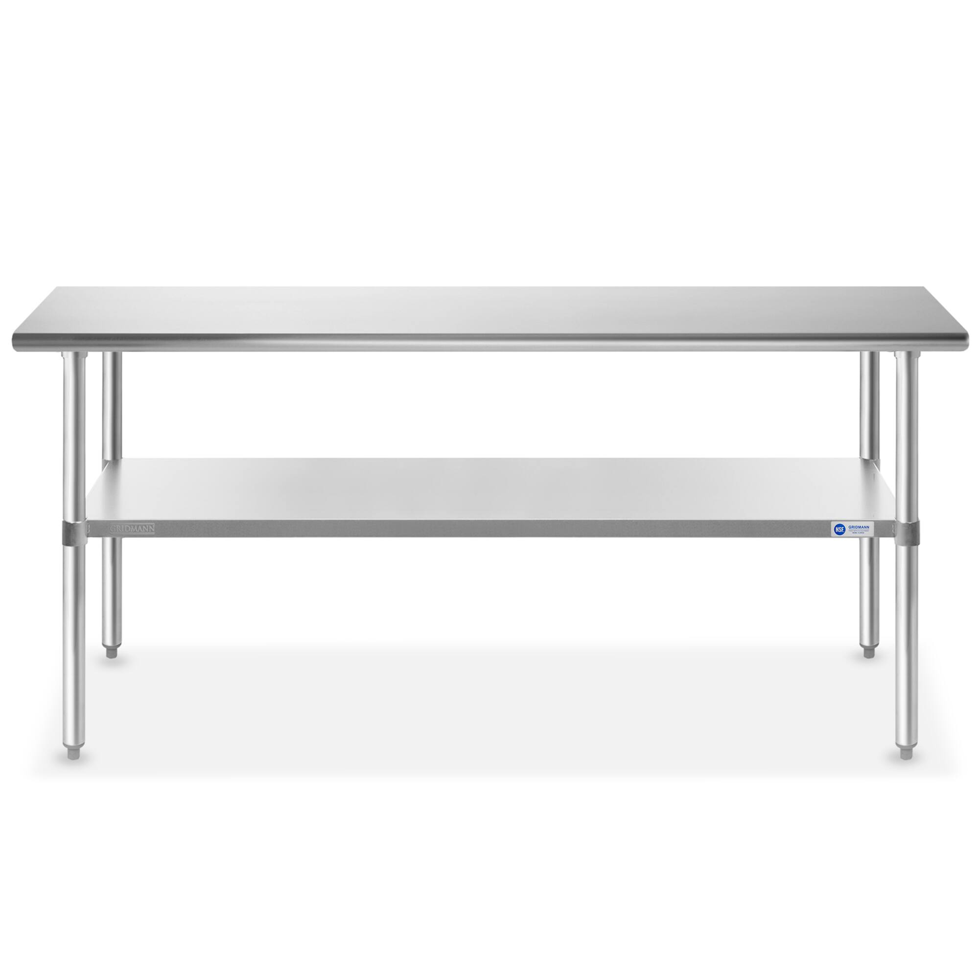 Alt View 1. GRIDMANN - 60 x 30-in NSF Stainless Steel Prep Table - Silver.