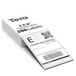Tera - Direct Thermal Label Paper 4" x 6" – Fanfold (200 Pack)