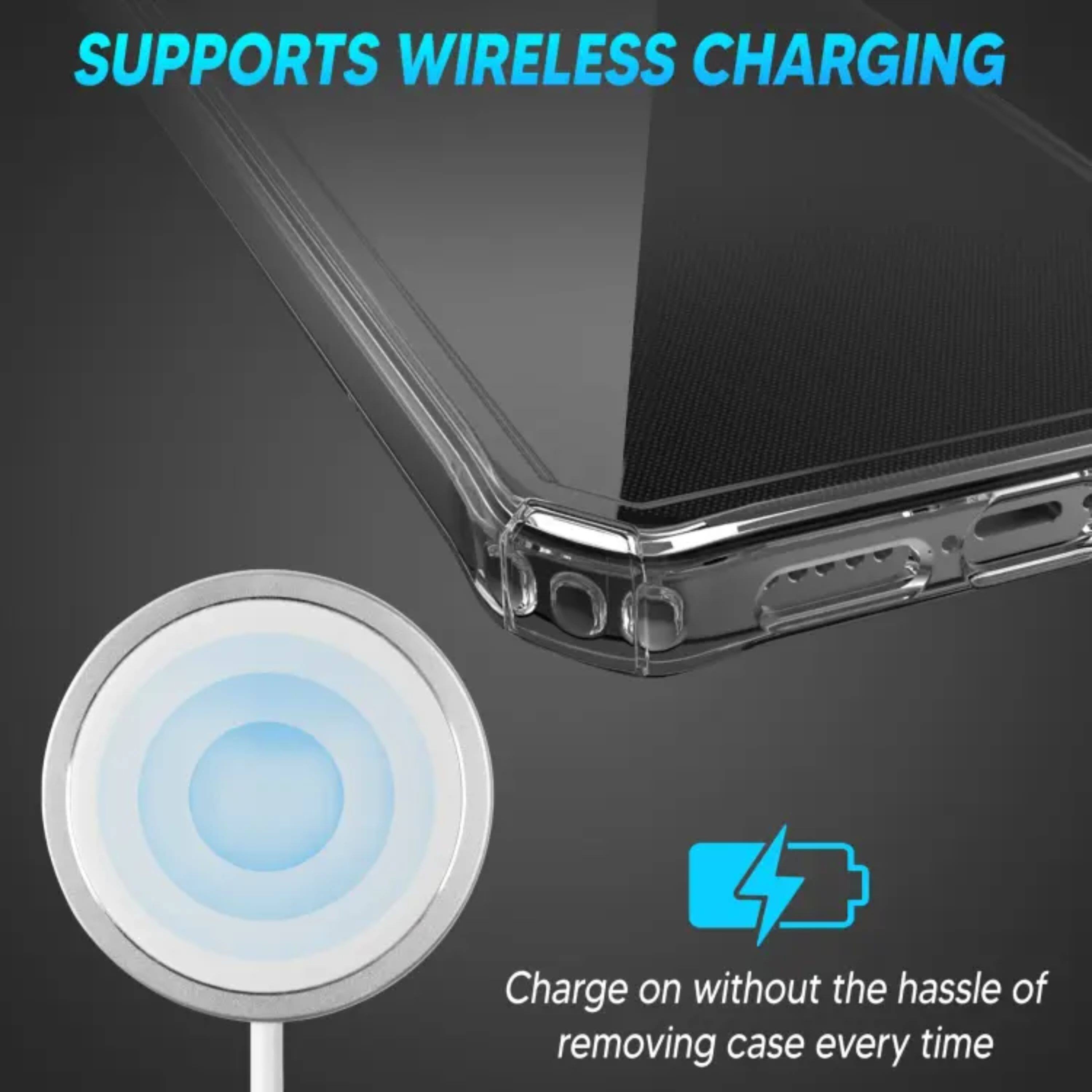 SUPPORTS WIRELESS CHARGING

Charge on without the hassle of removing case every time