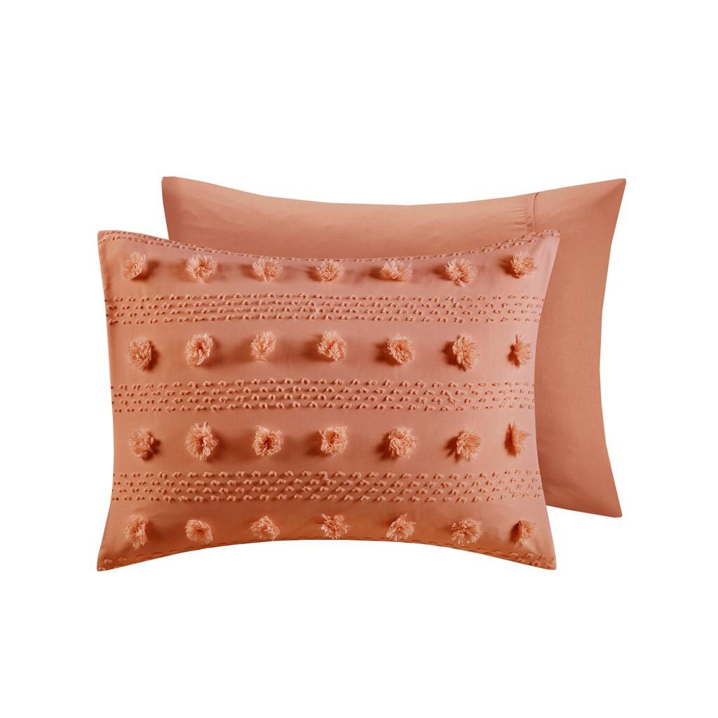 Alt View 4. Gracie Mills - Gracie Mills Eloise Clip Jacquard Duvet Cover Set - Rust.