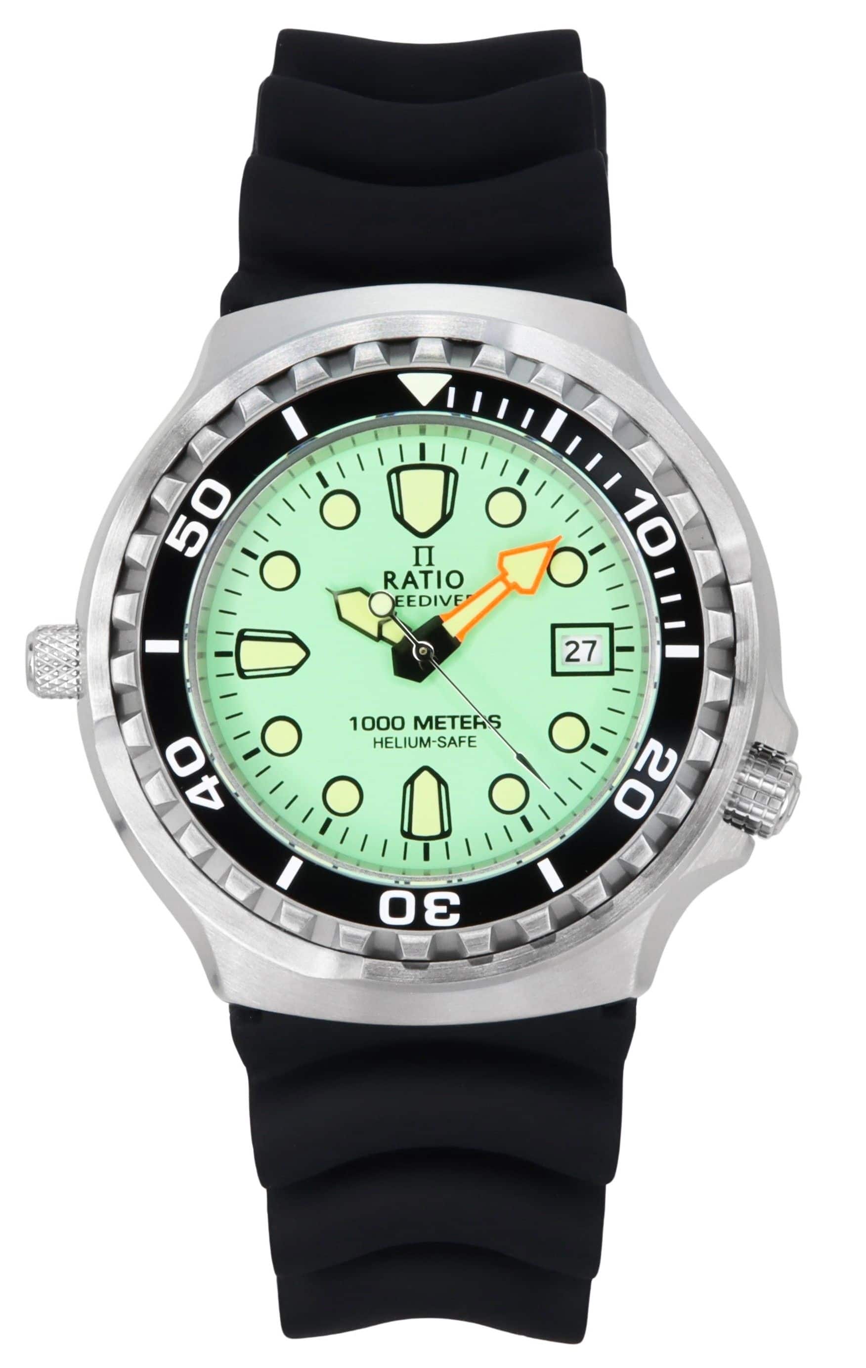 RATIO - FreeDiver Version 02 Helium Safe 1000M Sapphire Quartz Dial 1038EF102V-GRN-V02 Men's Watch - Mint Green price history on PriceWatchPro