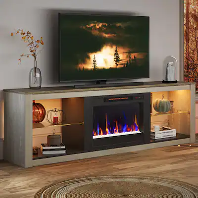 Bestier 70 inch Fireplace Entertainment Center with RGB Lights