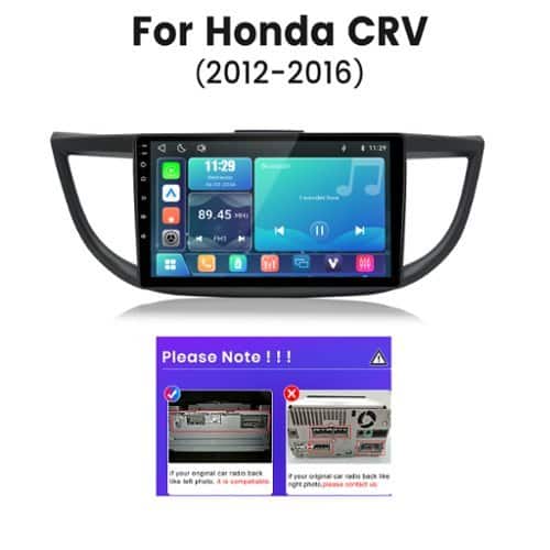 Junsun - Linux System carplay Android auto Mirror Link For Honda CRV 2012-2016 Car Stereo Radio GPS Navi WIFI BT RDS FM - Black