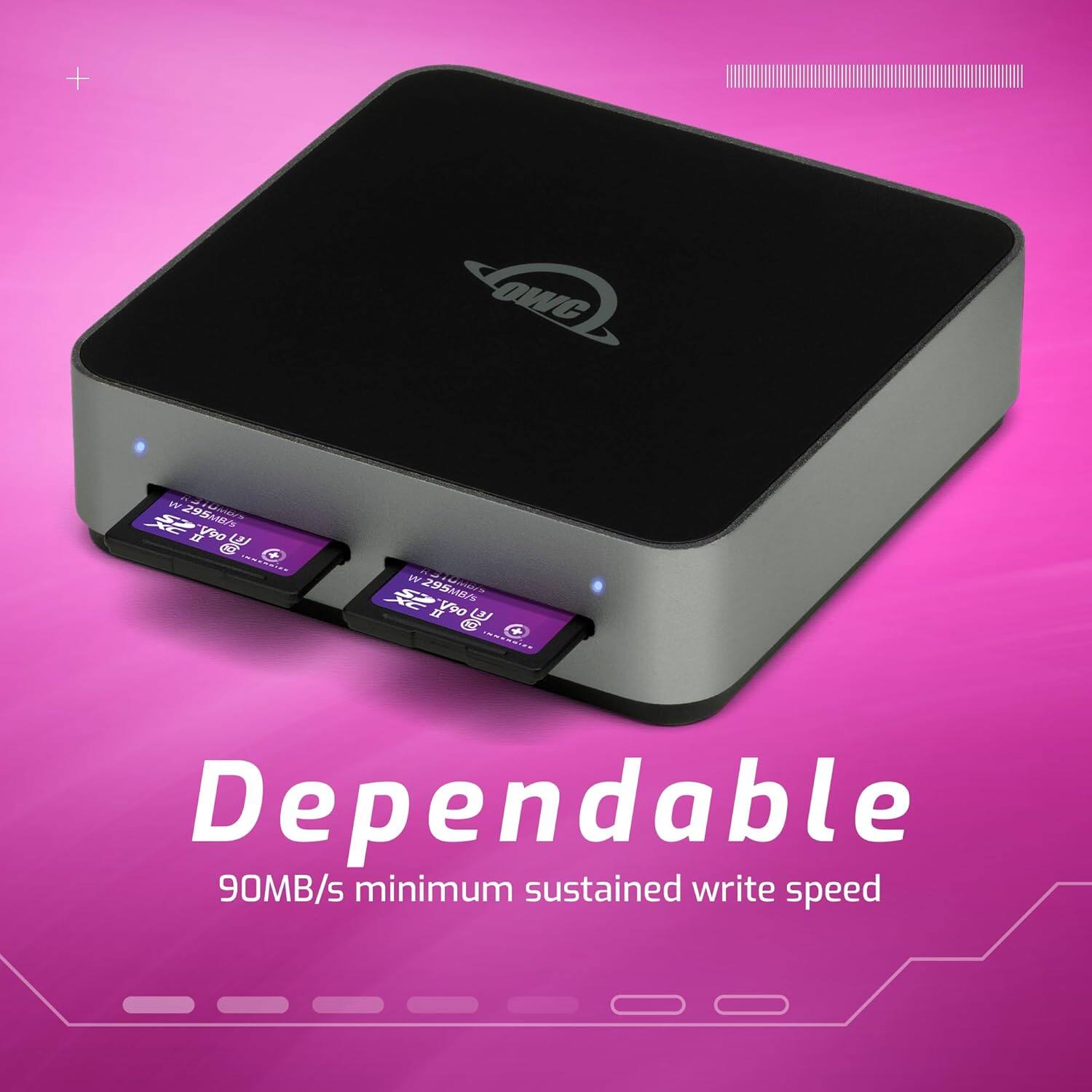 + OWC W 958 W & F C INS10P W Mr 295M8 d Voo W 8 C  
Dependable  
90MB/s minimum sustained write speed