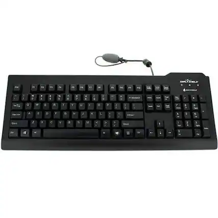 Front. Seal Shield - Silver Seal SSKSV208UK USB Keyboard - Black - Waterproof - Black.