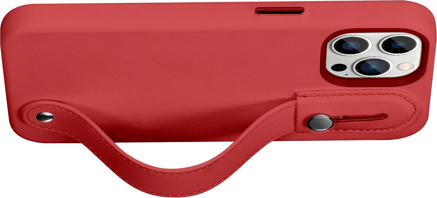 Alt View 12. SaharaCase - Indy Series Leather Case with MagSafe for Apple iPhone 14 Pro Max - Viper Red.
