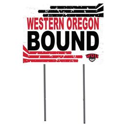 Jardine - Western Oregon Wolves 18" x 24" Team Yard Sign - White