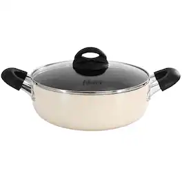 Oster - Clairborne 3.6 Quart Nonstick Aluminum Caldero with Lid - Linen
