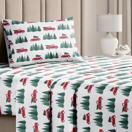 CGK Linens - 4 Piece Christmas Pattern Sheet Set - Soft, Wrinkle-Resistant Holiday Bedding - Twin - Truck