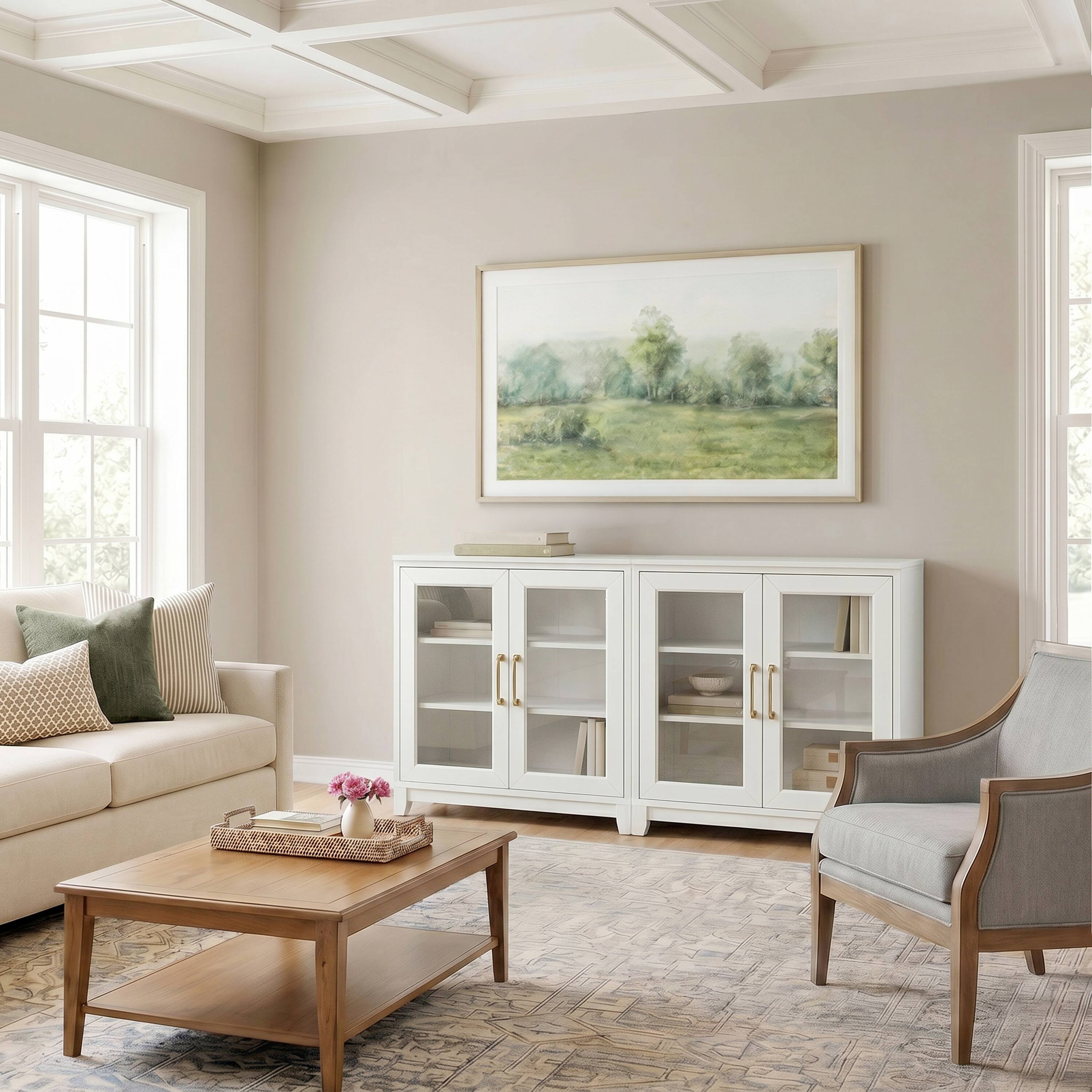 Alt View 5. Martha Stewart - 2PK 2-Door Cabinets with Soft-Close Doors-Premium Hardware - White Frame/Gold Hardware.