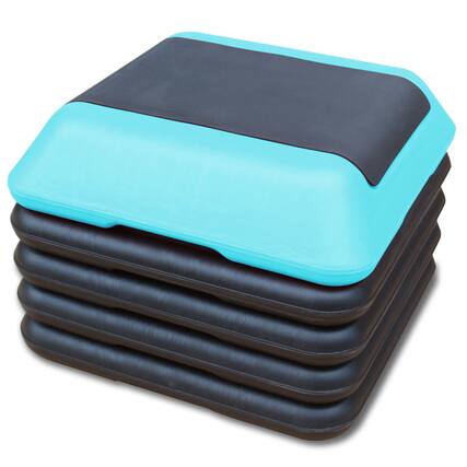 Front. ELEMENT ACE - Adjustable Exercise Step Platform - Fitness Stepper Trainer for Home Gym & Cardio Workout - Blackish Green.