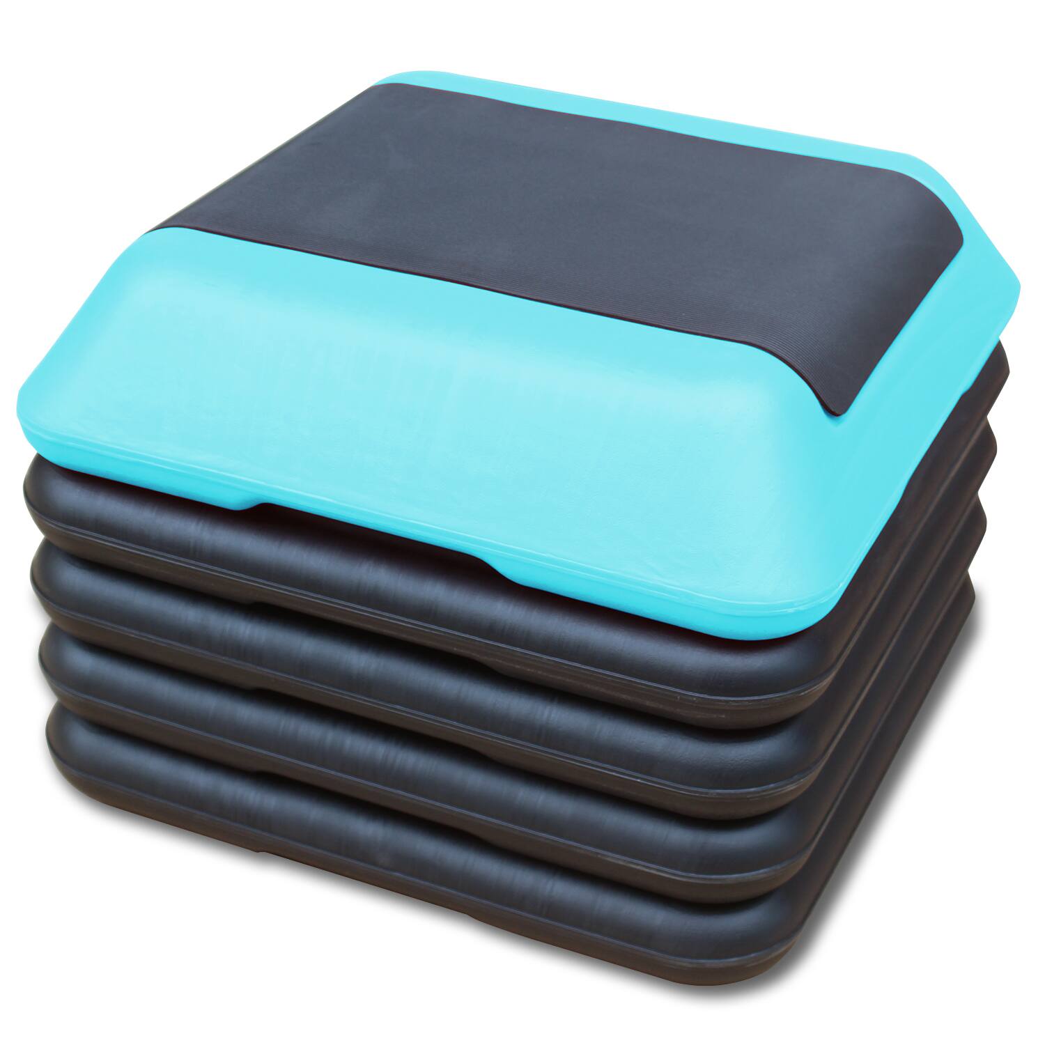 Front. ELEMENT ACE - Adjustable Exercise Step Platform - Fitness Stepper Trainer for Home Gym & Cardio Workout - Blackish Green.