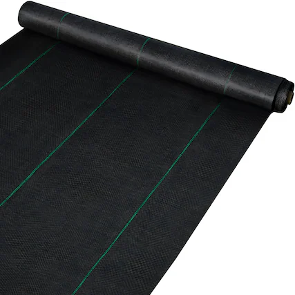Front. VEVOR - 6.5FTx300FT Premium Weed Barrier Fabric Heavy Duty 3.2OZ,Woven Weed Control Fabric,High Permeability Good for Flower Bed - Black.
