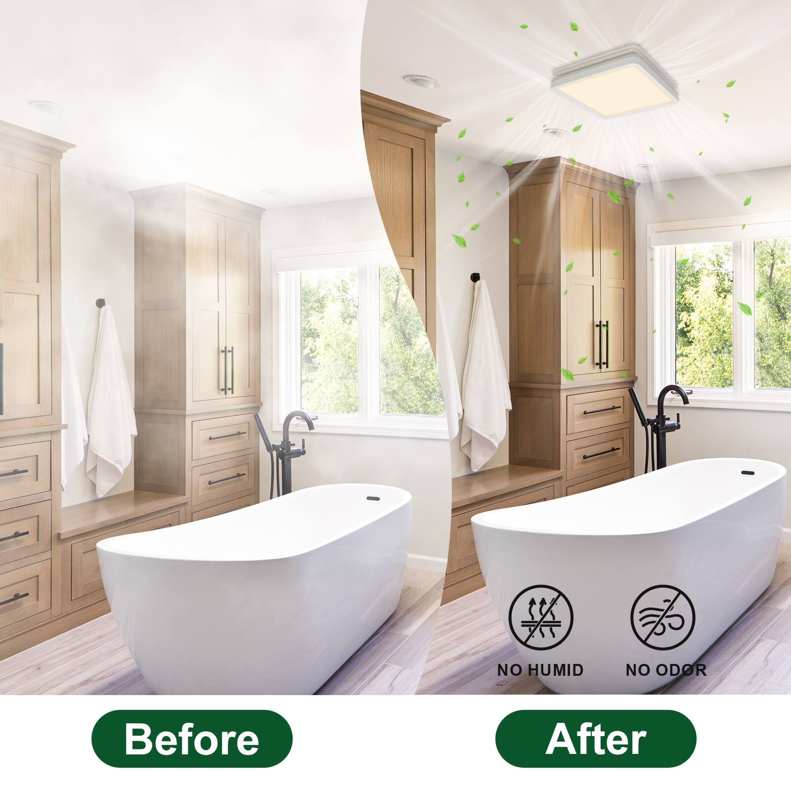 NO HUMID  
NO ODOR  

Before  
After