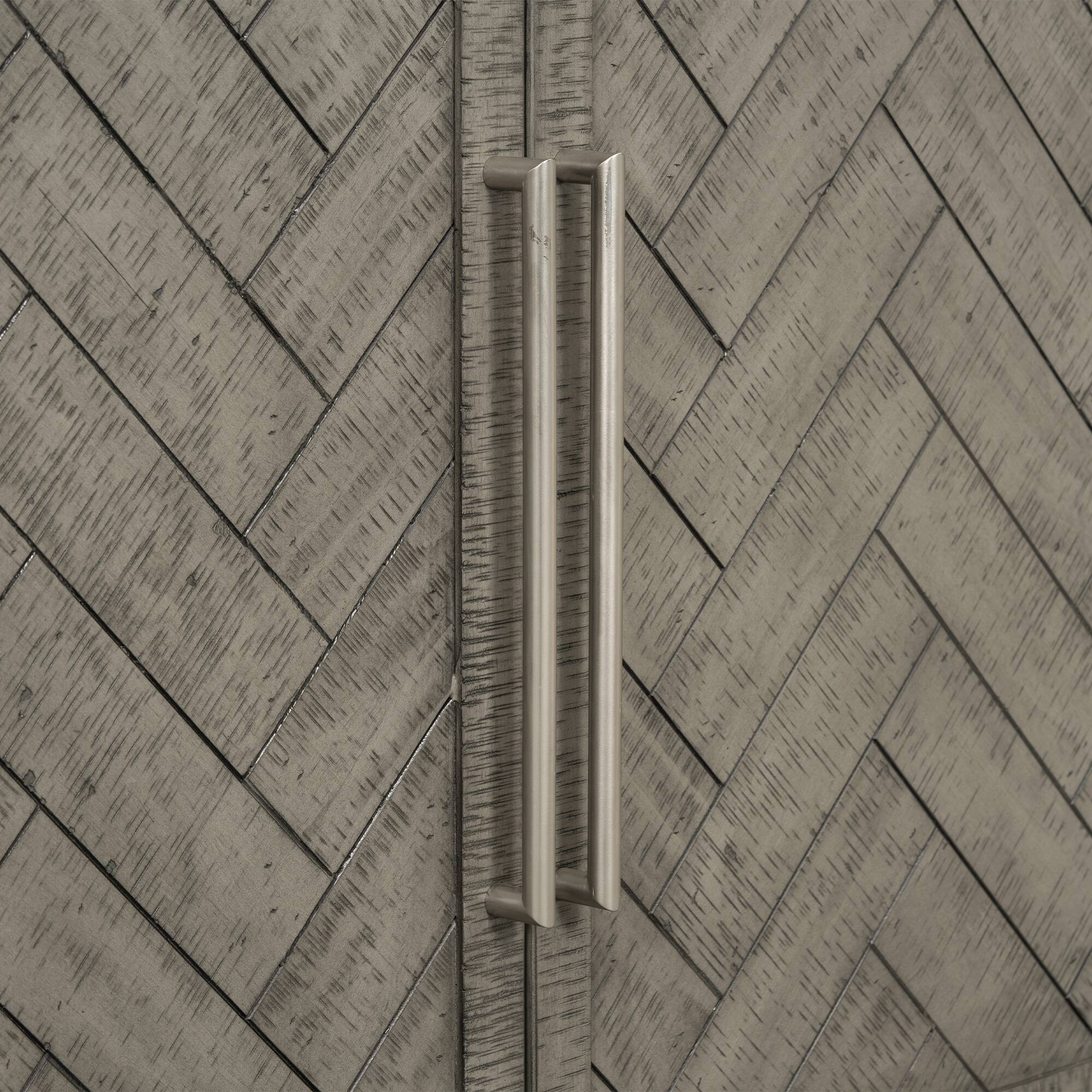 Alt View 6. Spaco - Spaco Storage Cabinet Sideboard, Buffet with Pine Veneer and MDF, 3 Door with Adjustable Shelves for Living Room - Gray.