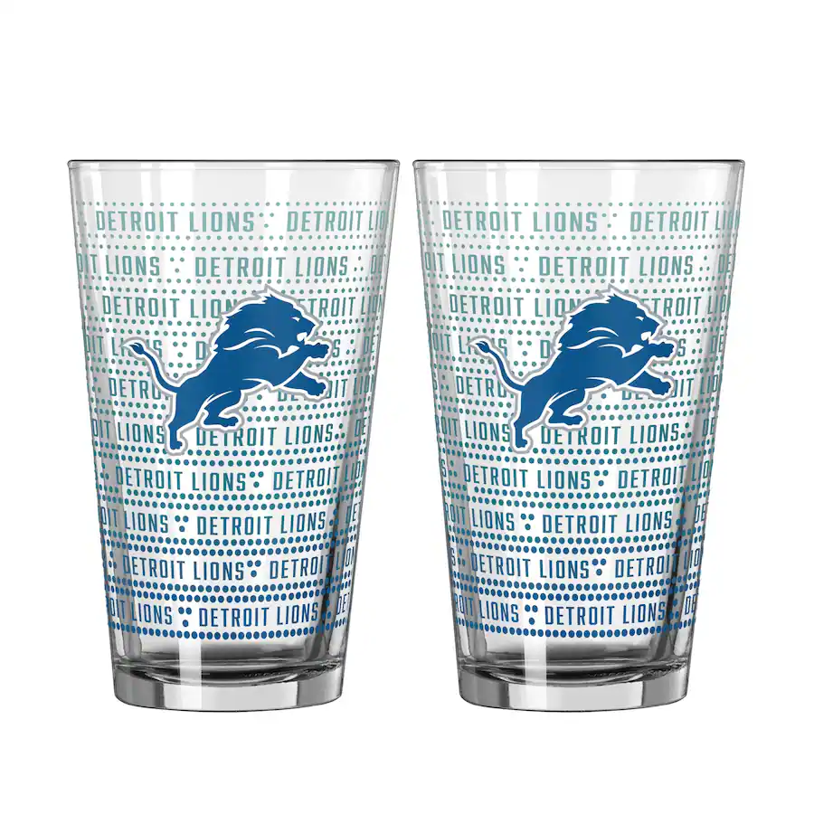 Logo Brands Detroit Lions Two Pack Chant Fade 16oz. Pint Glass Set ...