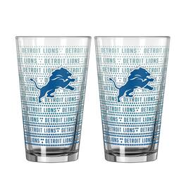 Logo Brands - Detroit Lions Two-Pack Chant Fade 16oz. Pint Glass Set - Multicolor