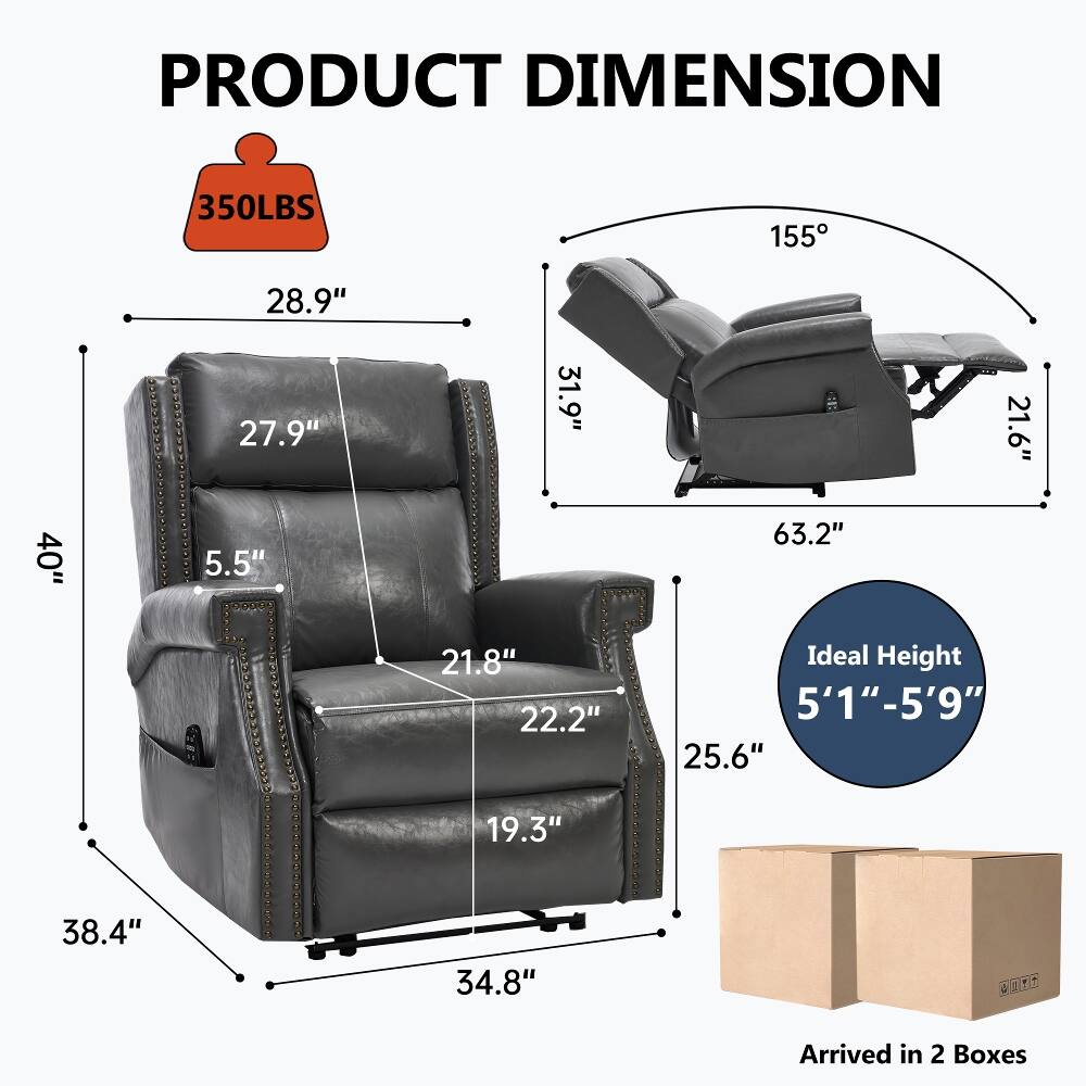 PRODUCT DIMENSION

350LBS

155°

40"

28.9" 27.9" 5.5"

31.9" 21.8" 22.2"

21.6" 63.2" Ideal Height 5'1"-5'9" 25.6"

19.3"

38.4"

34.8"

Arrived in 2 Boxes