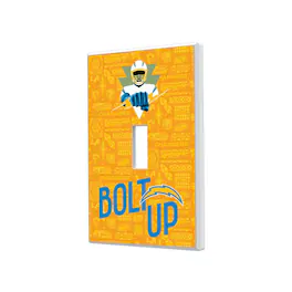Keyscaper - Los Angeles Chargers 2024 Illustrated Limited Edition Single Toggle Light Switch Plate - White
