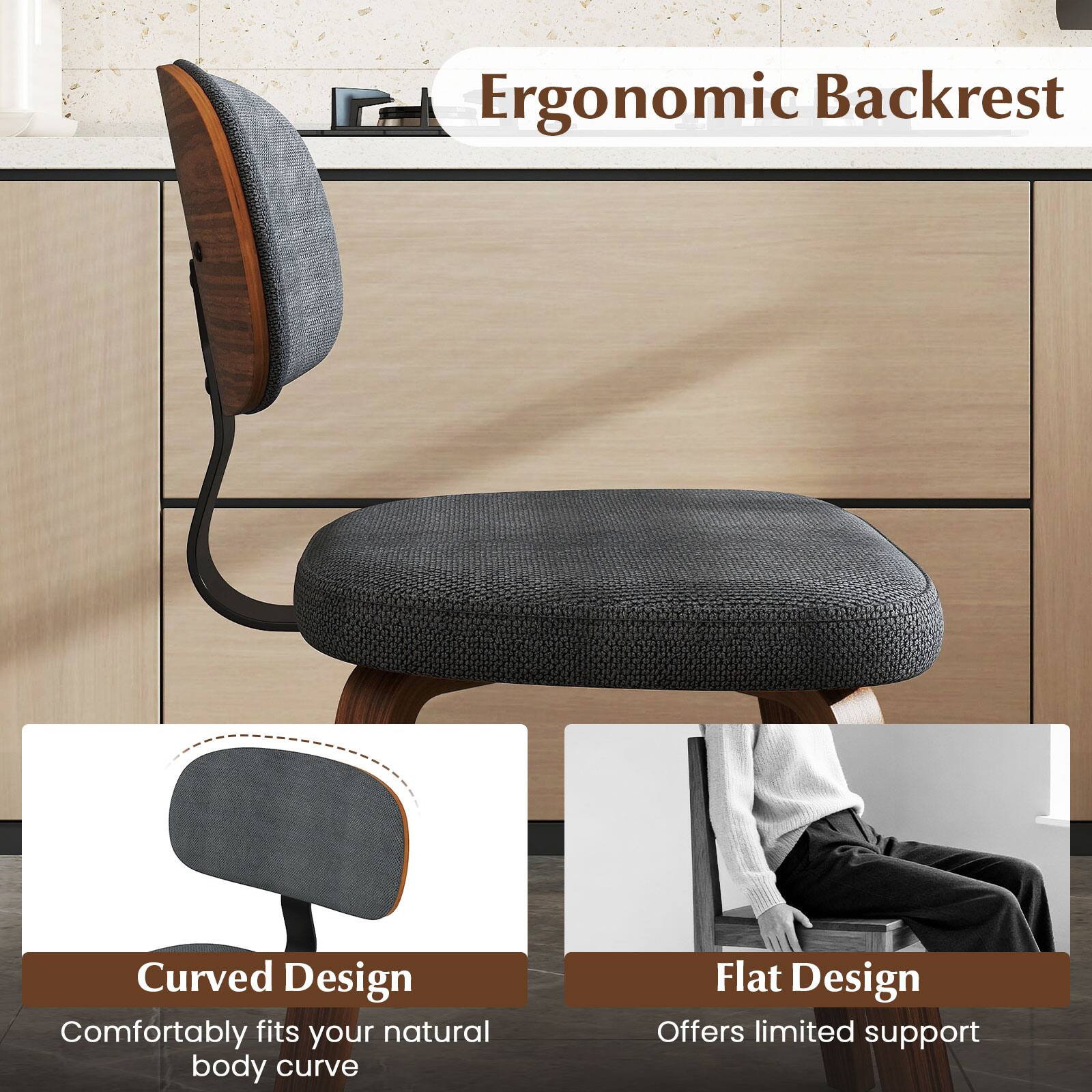 Ergonomic Backrest

Curved Design
Comfortably fits your natural body curve

Flat Design
Offers limited support